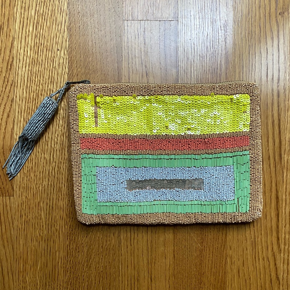 Beaded Color Block Clutch - Anthropologie